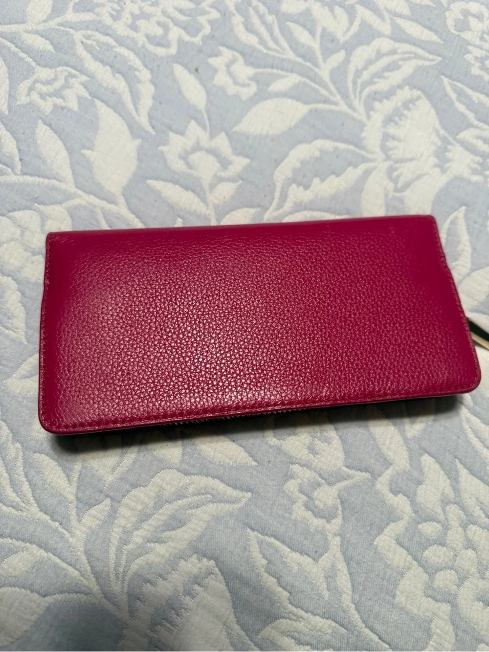Tory Burch Hot Pink Pebbled Leather Continental Wallet